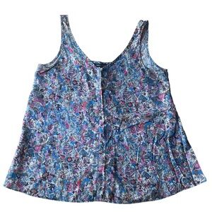 MARC by Marc Jacobs Blue Pink Purple 100% Silk Tank Size Small